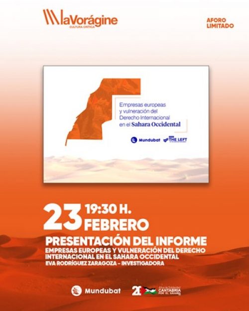 Cartel presentación informe en el Parlamento de Cantabria