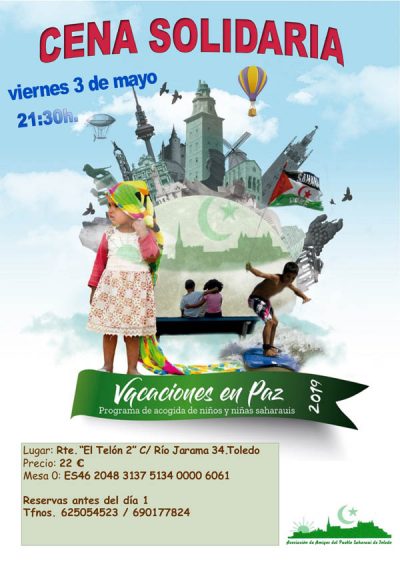 Cena solidaria de la Asociación de Amigos del Pueblo Saharaui de Toledo "Vacaciones en Paz 2019"