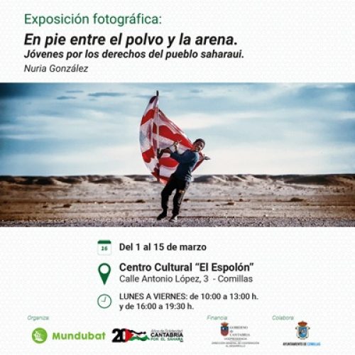 Cartel exposición Mundubat y Cantabria por el Sáhara en Comillas